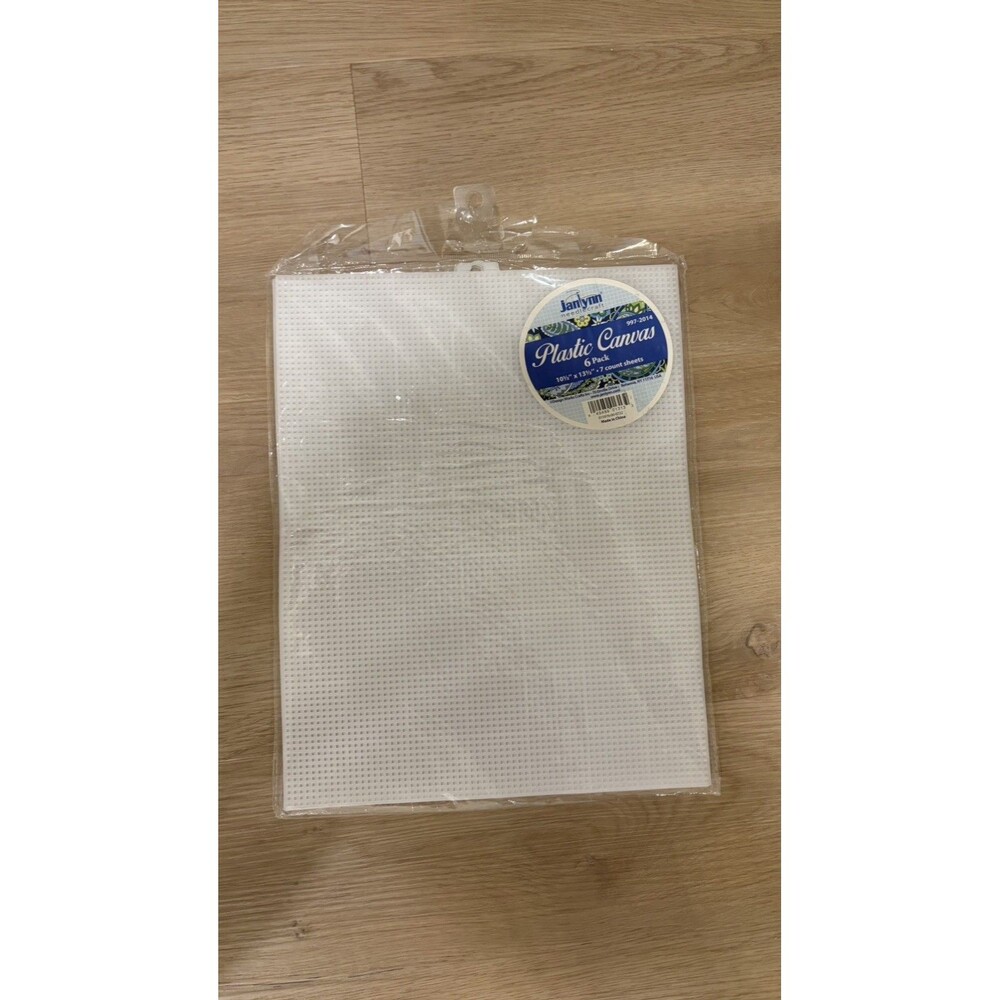 NEW 6 pack Design Works Janlynn white clear 10.5 x 13.5" plastic canvas 7 sheets